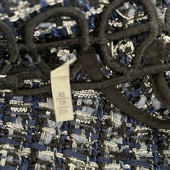 Elie Tahari Blue Twill Midi Coat - Picture 6 of 6